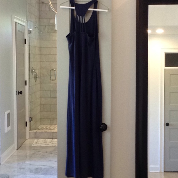 Navy Maxi Dress with Detailed Back - Picture 2 of 3